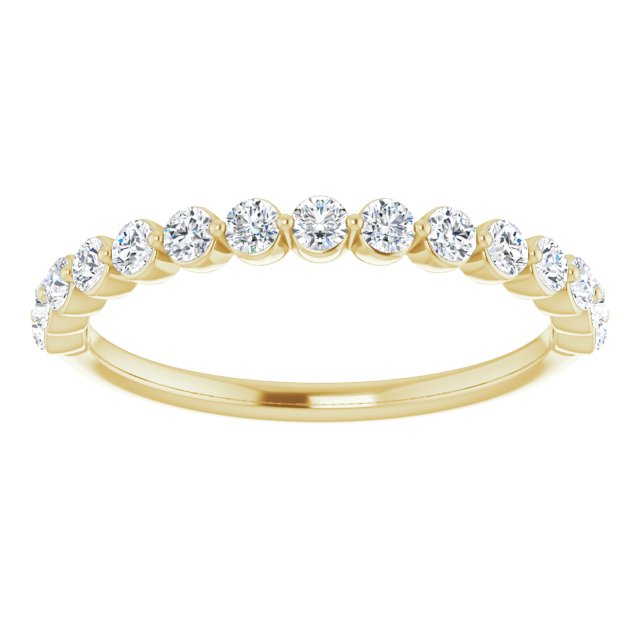 0.45 ct. Round Cut Diamond Wedding Band Shared Prong Set Anniversary Ring-VIRABYANI
